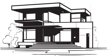 222297755 futuristic abode mark residential property design in vector sleek living icon modern property idea