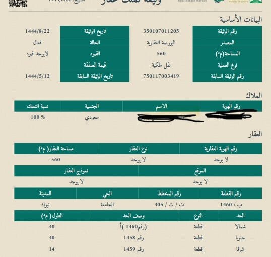 صك نص ارض الجامعة